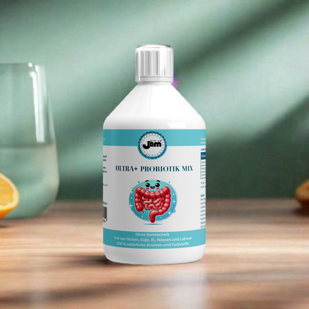 Probiotika mit 10 Mrd. KBE, Vitamin C und L-Glutamin Veganer Probiotika-Shot zur Unterstützung der Darmflora