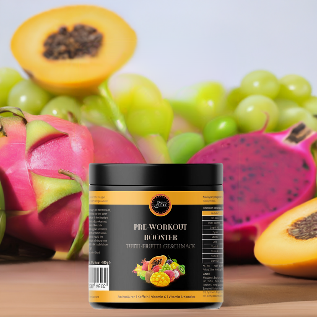 Pre-Workout Booster – Tutti Frutti – 520g | Fruitige Energie & Spierpomp