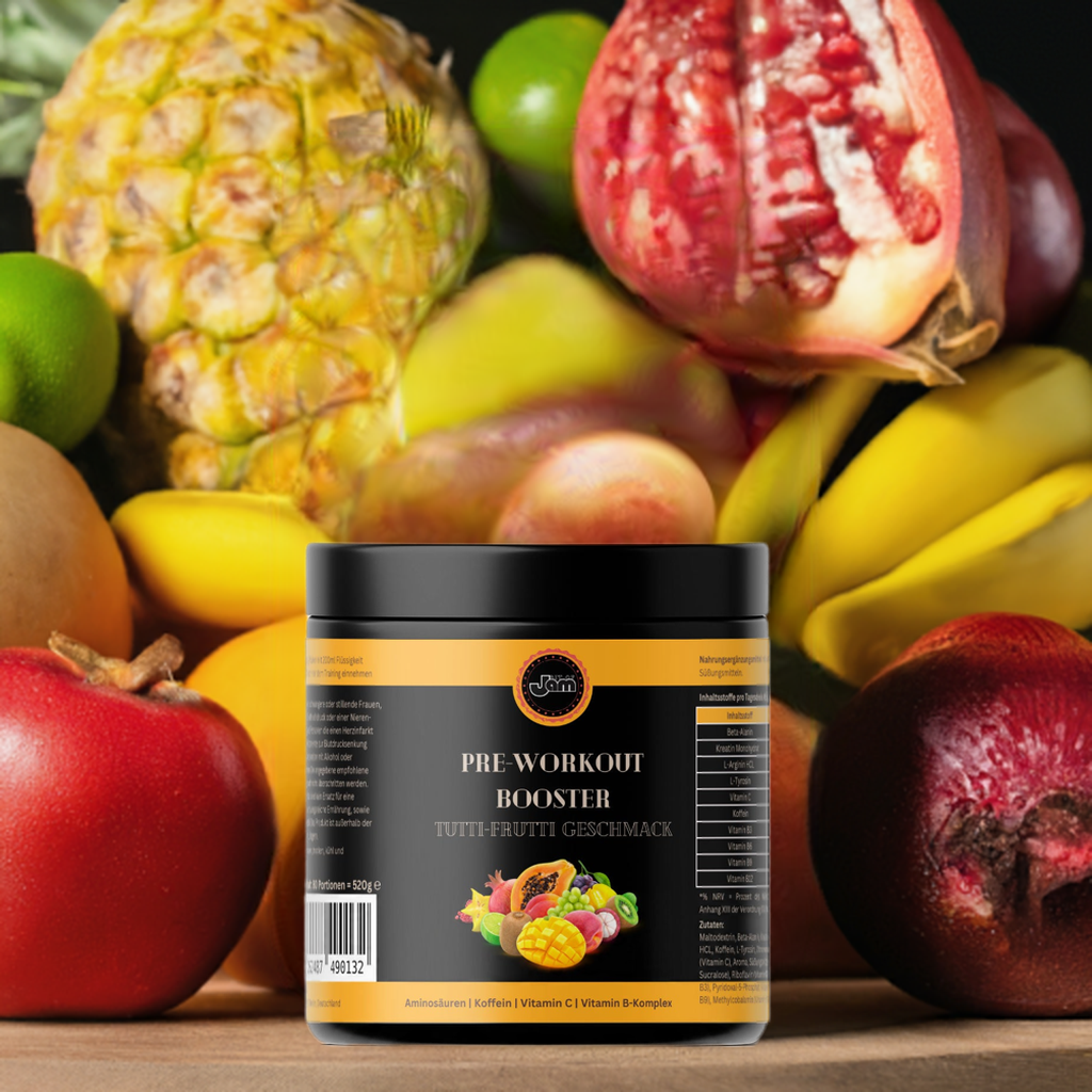 Pre-Workout Booster – Tutti Frutti – 520g | Fruitige Energie & Spierpomp
