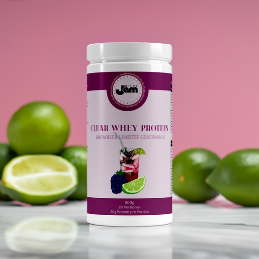 Clear Whey Protein for athletes – post-workout protein drink Clear Whey Protein für Sportler – Eiweißgetränk nach dem Training Bramen-limoen eiwitpoeder met fruit – product met ingrediënten
